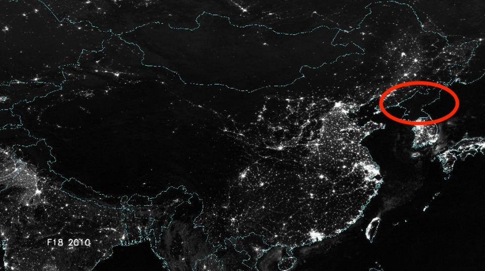 North Korea at night