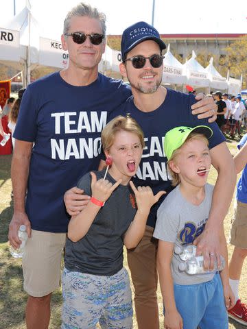 <p>Gregg DeGuire/WireImage</p> Simon Halls, Matt Bomer, Henry Halls and Walker Halls attend Nanci Ryder's "Team Nanci" 15th Annual LA County Walk To Defeat ALS on October 15, 2017 in Los Angeles, California.