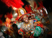 <p>Revellers parade for the Mancha Verde samba school during the carnival in Sao Paulo, Brazil, Feb. 25, 2017. (Paulo Whitaker/Reuters) </p>