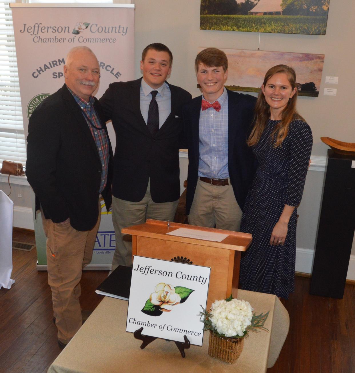 JCHS STAR teacher Jim Borum, JCHS STAR student Jacob Holt, TJA and Jefferson County STAR student Carson Davis and TJA Star teacher Jessica Palumbo.