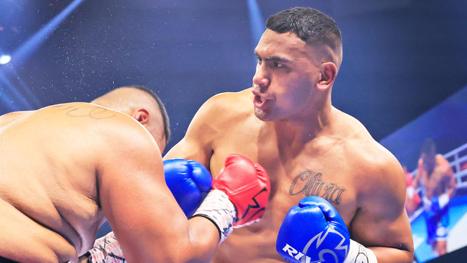 Seen here, Bulldogs forward Tevita Pangai Jnr in the boxing ring.