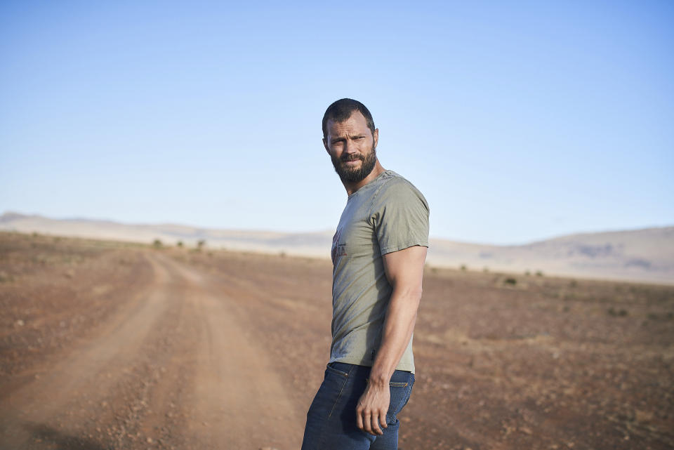 This image released by HBO Max shows Jamie Dornan in a scene from the limited series "The Tourist," streaming in the U.S. later this year. (Ian Routledge/HBO Max via AP)