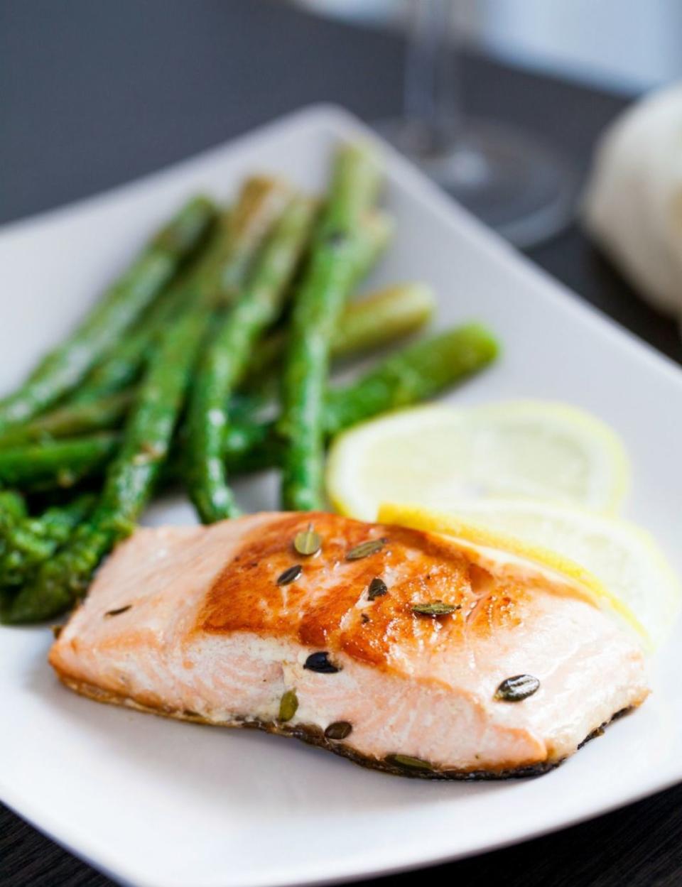 Salmon and Vegetable with Coconut Sauce