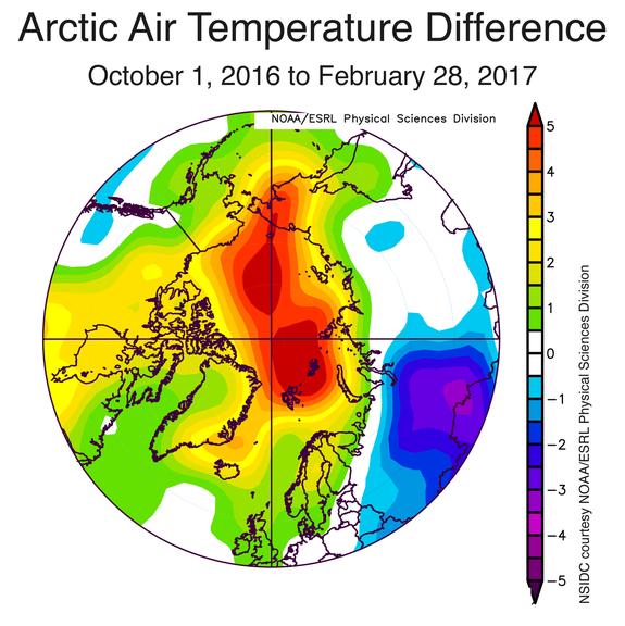 See those oranges and reds? That shows much above average temperatures for the Oct-Feb 2016-17 period.