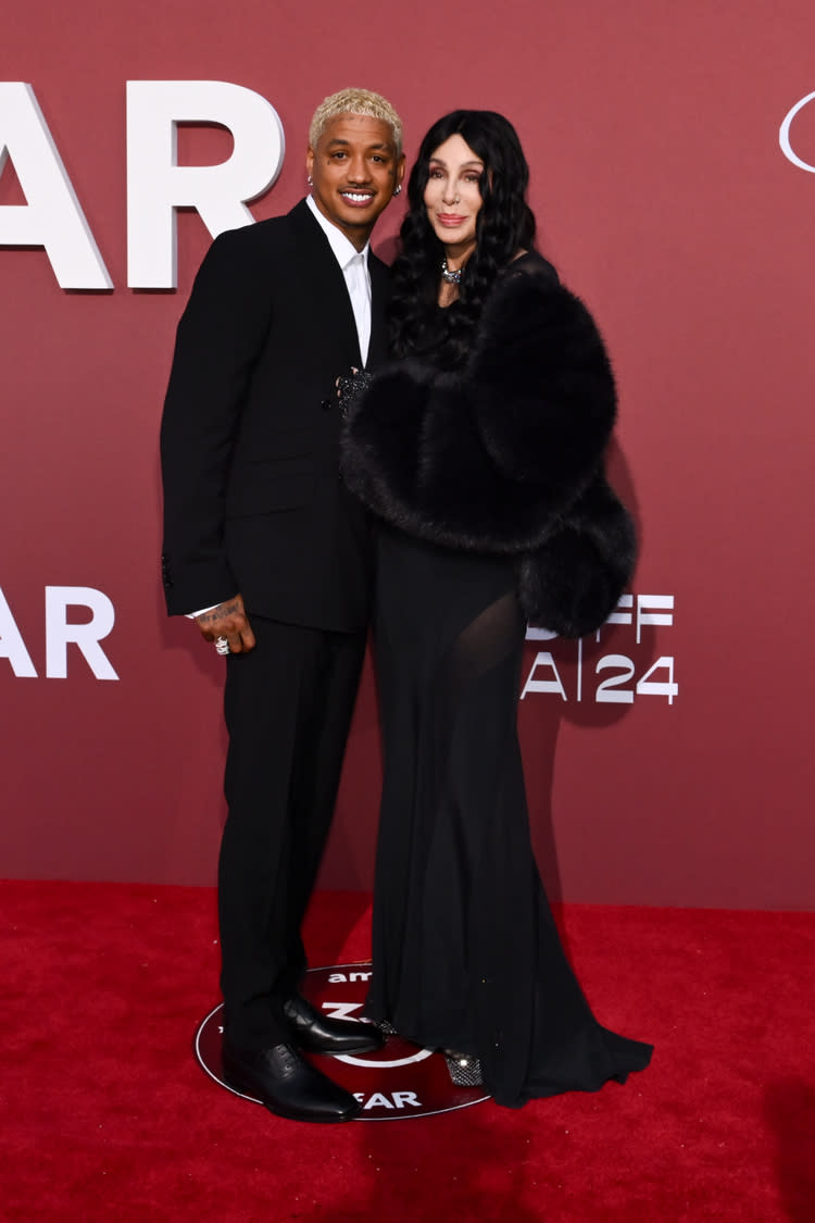 Alexander Edwards and Cher at the amfAR Gala Cannes 2024 held at the Hotel du Cap-Eden-Roc on May 23, 2024 in Cap d'Antibes, France.