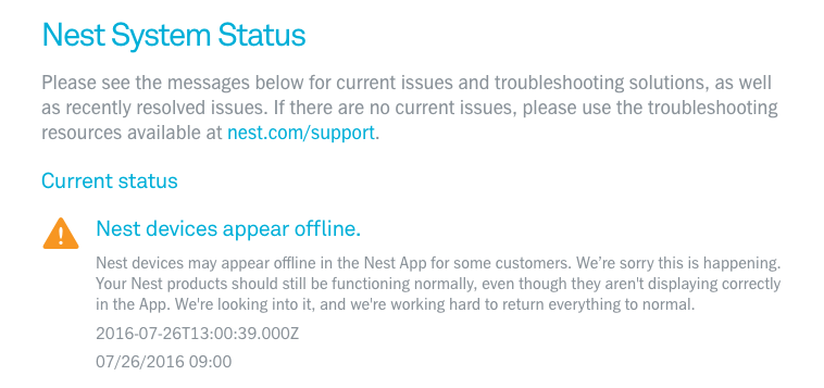 nest outage