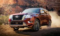 <p>Reshaped sheetmetal and a spruced-up interior carry the aging but still impressive <a href="https://www.caranddriver.com/nissan/armada" rel="nofollow noopener" target="_blank" data-ylk="slk:Nissan Armada;elm:context_link;itc:0;sec:content-canvas" class="link ">Nissan Armada</a> into 2022. Power is supplied by a tried-and-true 400-hp 5.6-liter V-8, which can tow up to 8500 pounds. Inside, a new 12.3-inch infotainment display is standard and offers Android Auto, Apple CarPlay, and the ability to set up a Wi-Fi hotspot. There’s also a new entry-level S trim that has a base price of $50,745. Additionally, every 2022 Armada comes with a slew of safety features including forward-collision warning, adaptive cruise control, blind-spot warning, and driver attention alert. </p><ul><li>Base Price: $50,745</li><li>Powertrain: 390-hp 5.6-liter V-8 engine, seven-speed automatic transmission</li><li>Cargo space behind second row: 49 cubic feet</li><li>Cargo space behind third row: 16 cubic feet</li><li>Maximum conventional towing capacity: 8500 pounds</li></ul><p><a class="link " href="https://www.caranddriver.com/nissan/armada/specs" rel="nofollow noopener" target="_blank" data-ylk="slk:MORE ARMADA SPECS;elm:context_link;itc:0;sec:content-canvas">MORE ARMADA SPECS</a></p>