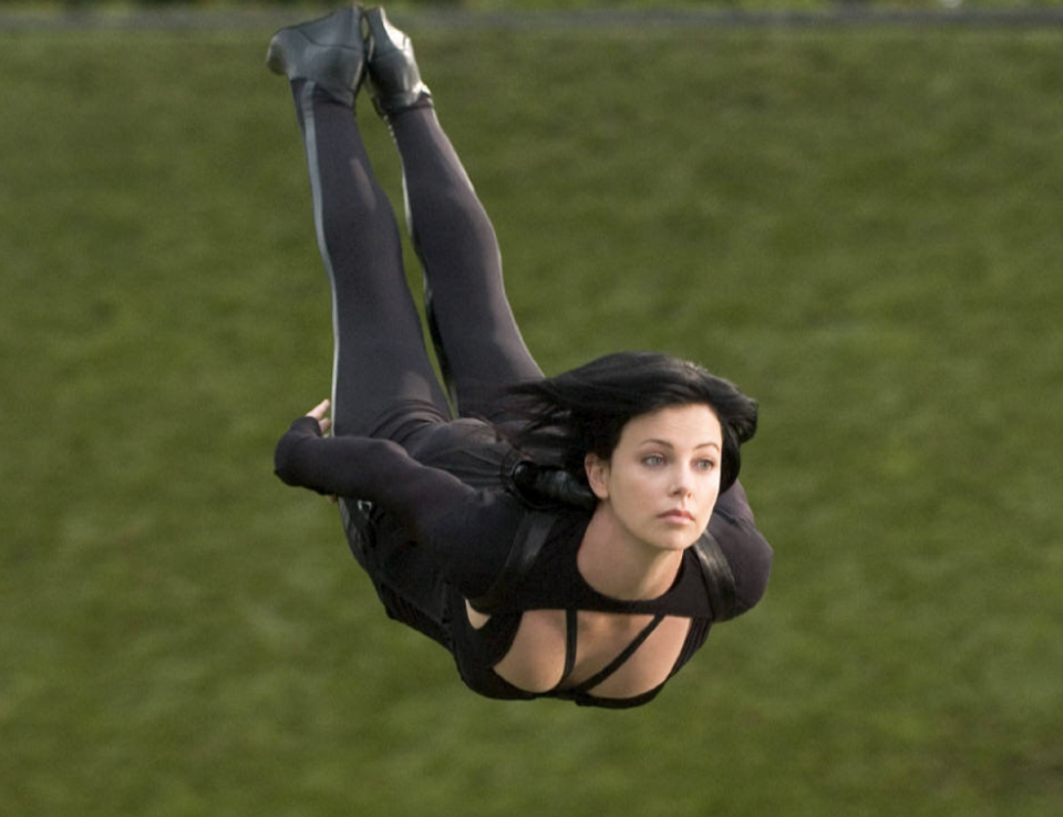 Charlize Theron: Charlize Theron attempted to perform a backflip for 2005 action film Aeon Flux but was 