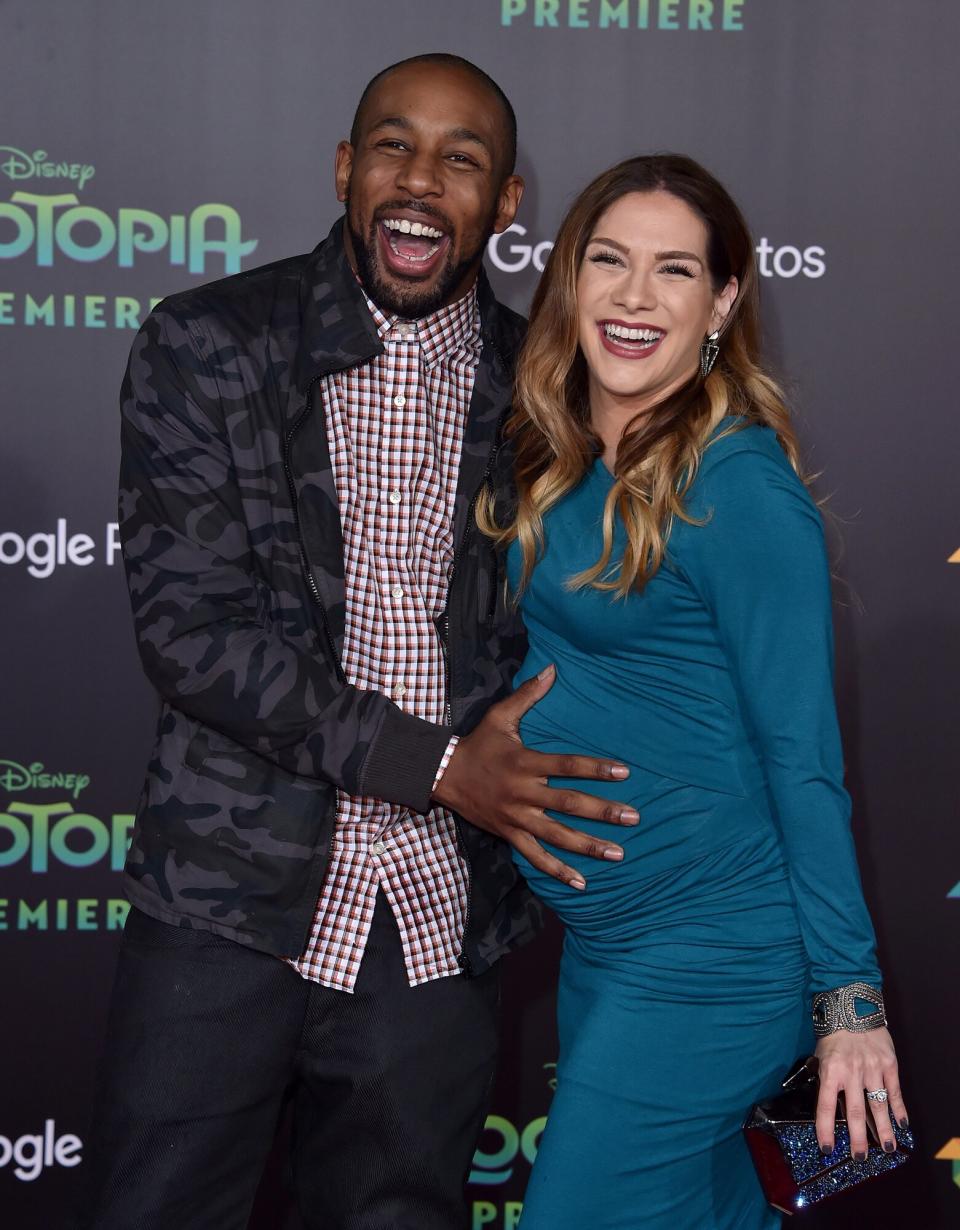 Dancers Allison Holker and Stephen 'tWitch' Boss arrive at the premiere of Walt Disney Animation Studios' 'Zootopia' at the El Capitan Theatre on February 17, 2016 in Hollywood, California.