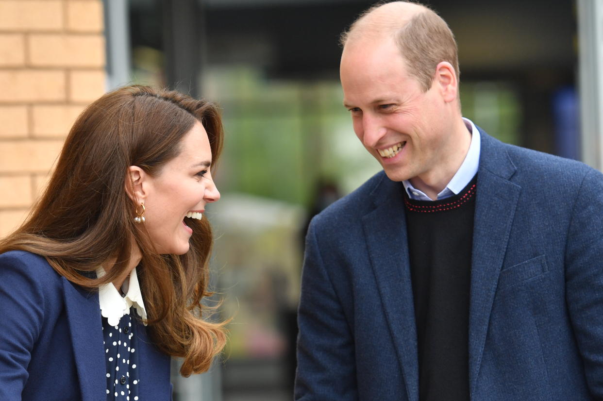 WOLVERHAMPTON, ENGLAND - MAY 13: Prince William, Duke of Cambridge and Catherine, Duchess of Cambridge take part in a gardening session during a visit to The Way Youth Zone on May 13, 2021 in Wolverhampton, England. (Photo by Jacob King - WPA Pool/Getty Images)