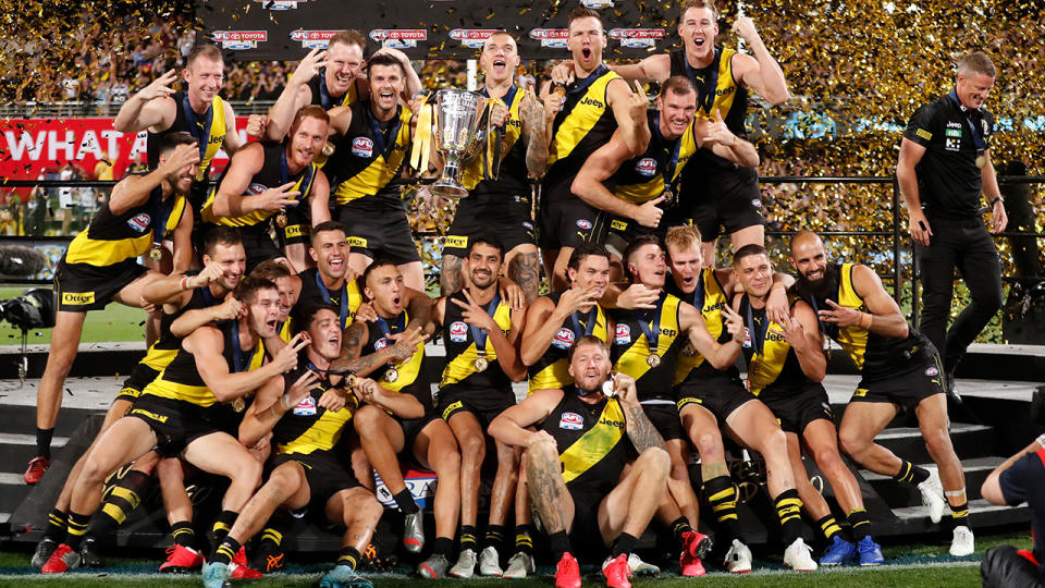 The AFL grand final will return to the afternoon after the league experimented with a night decider in 2020. (Photo by Michael Willson/AFL Photos via Getty Images)