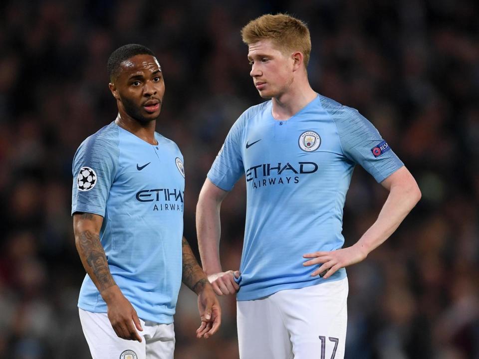 Manchester City pair Raheem Sterling and Kevin De Bruyne: Getty Images