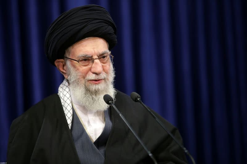 FILE PHOTO: Iran's Supreme Leader Ayatollah Ali Khamenei delivers a televised speech, in Tehran