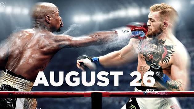 Mayweather will take on McGregor in August. Pic: Yahoo Sports