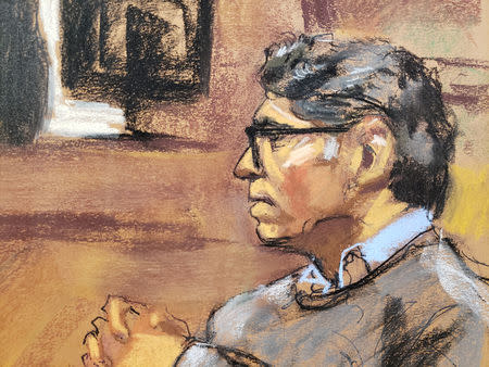 Former self-help guru Keith Raniere is seen in this courtroom sketch, at the Brooklyn Federal Courthouse in New York, U.S., May 7, 2019. REUTERS/Jane Rosenberg