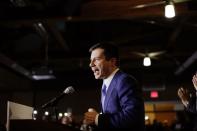 U.S. Democratic presidential candidate and former South Bend Mayor Pete Buttigieg speaks to supporters at party after the Nevada Caucus in Las Vegas, Nevada, U.S.