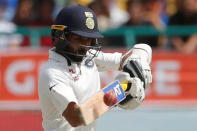 Cricket - India v Australia - Fourth Test cricket match - Himachal Pradesh Cricket Association Stadium, Dharamsala, India - 28/03/17 - India's captain Ajinkya Rahane plays a shot. REUTERS/Adnan Abidi