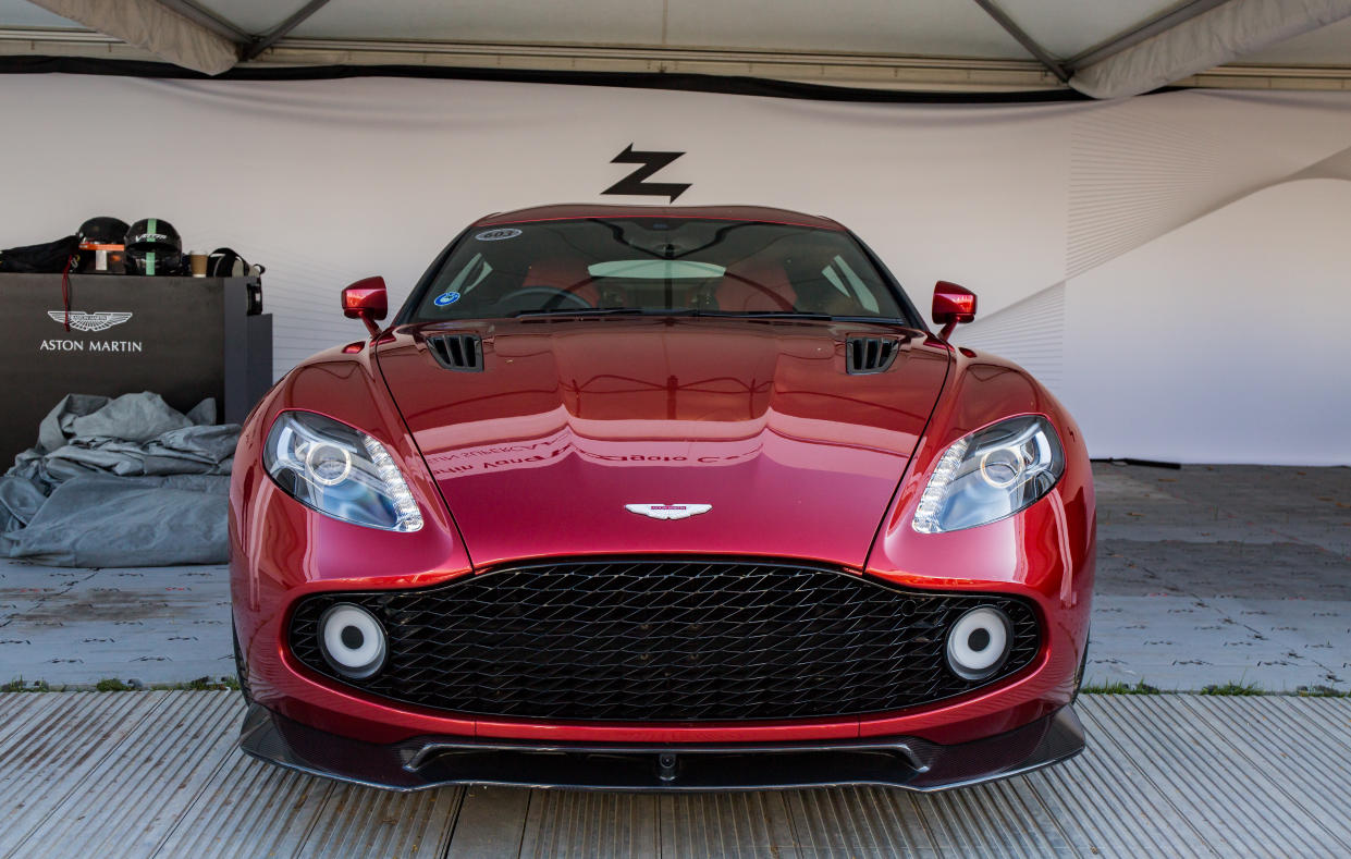 CHICHESTER, UNITED KINDOM - JULY 4: The Aston Martin Vanquish Zagato Coupe seen at Goodwood Festival of Speed 2019 on July 4th in Chichester, England. The annual automotive event is hosted by Lord March at his Goodwood Estate. (Photo by Martyn Lucy/Getty Images)