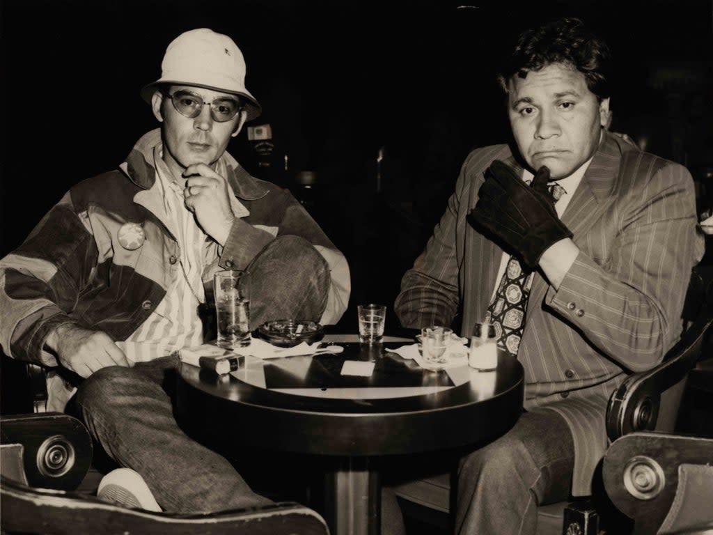 Hunter S Thompson (left) and Oscar Zeta Acosta in the Baccarat Lounge of Caesars Palace, Las Vegas, in April 1971 (The Rise and Fall of the Brown Buffalo)