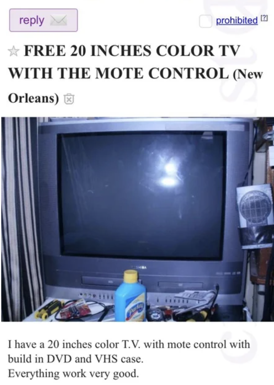 Marketplace ad reading for a remote that reads, "The mote"