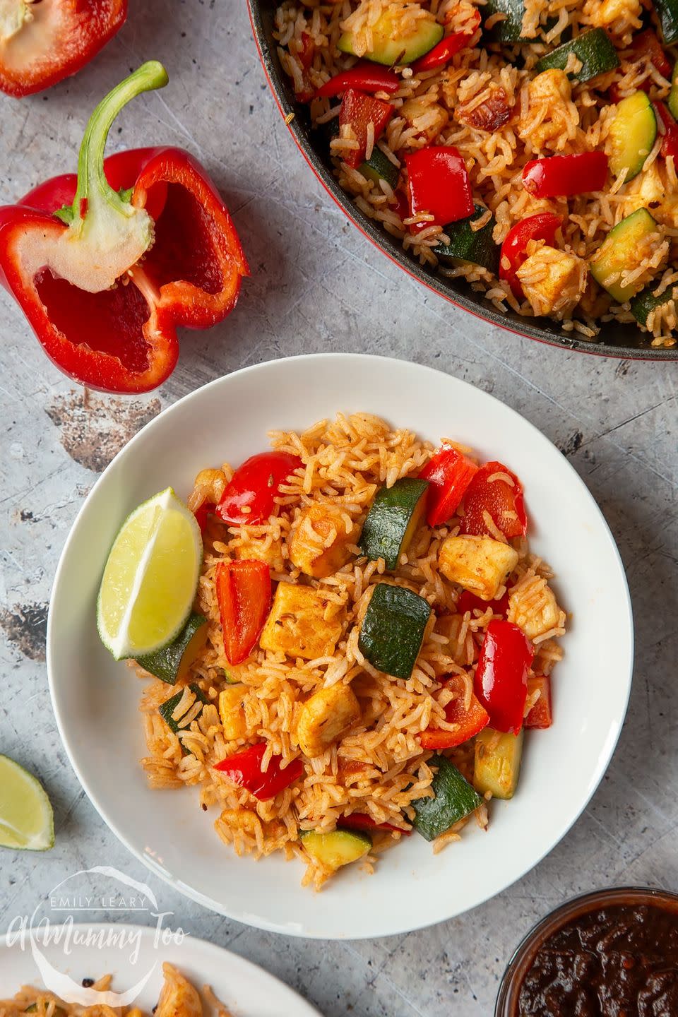 <p>A simple dish that uses halloumi, peppers and courgette for a combination of spicy, smoky, creamy and salty flavours.</p><p>Get the <a href="https://www.amummytoo.co.uk/chilli-bbq-rice-recipe/" rel="nofollow noopener" target="_blank" data-ylk="slk:Spicy BBQ Halloumi Rice;elm:context_link;itc:0;sec:content-canvas" class="link ">Spicy BBQ Halloumi Rice</a> recipe. </p><p>Recipe from <a href="https://www.amummytoo.co.uk/" rel="nofollow noopener" target="_blank" data-ylk="slk:A Mummy Too;elm:context_link;itc:0;sec:content-canvas" class="link ">A Mummy Too</a>.</p>