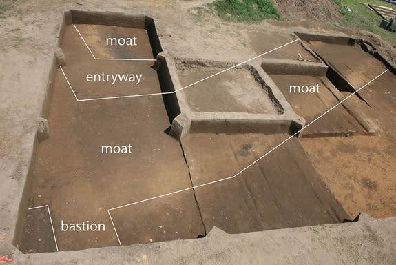 Researchers think food and sex contributed to the downfall of Fort San Juan, a Spanish garrison nearly 450 years old that was recently uncovered in North Carolina. This image shows the part of the fort that was revealed during excavations this