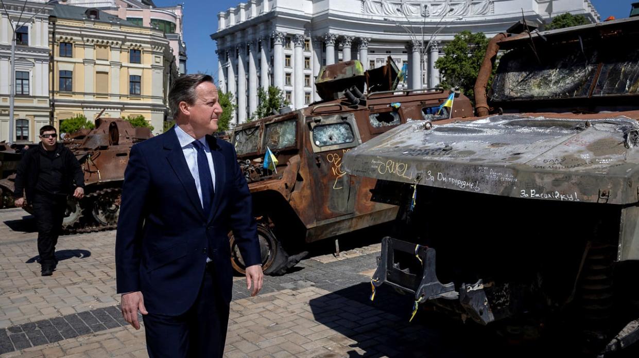 David Cameron in Kyiv. Photo: Getty images