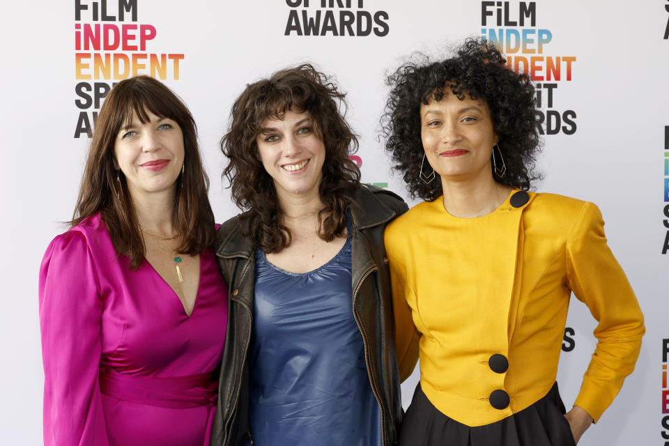 (L-R) Sara Archambault, Sierra Pettengill and Jamila Wignot attend the 2023 Film Independent Spirit Awards on March 4, 2023 in Santa Monica, California.