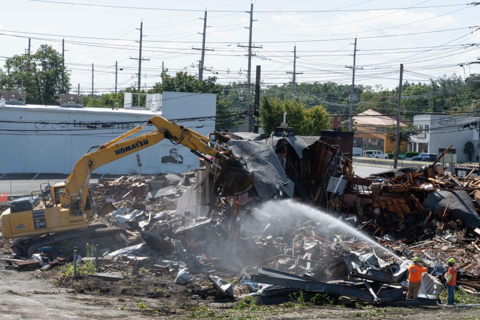 The Fireplace restaurant is torn down to make place for a Chick-fil-A along Route 17 in Paramus, NJ on Tuesday Sept. 19, 2023.