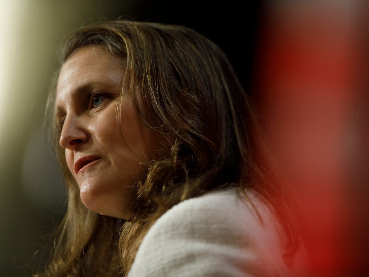 Canada’s Deputy Prime Minister Chrystia Freeland has addressed the Aug. 2, 2022, altercation between officers of the Gatineau Police Service and a diplomat with the Embassy of Senegal in Ottawa, becoming the first federal minister to do so.  (The Canadian Press - image credit)