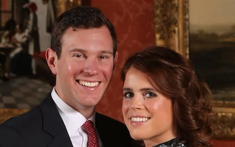 Princess Eugenie and Jack Brooksbank on their engagement day  - Credit: Jonathan Brady/Jonathan Brady