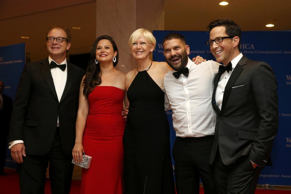 The cast of the televison series "Scandal" arrives on the red carpet at the annual White House Correspondents' Association Dinner in Washington, May 3, 2014. REUTERS/Jonathan Ernst