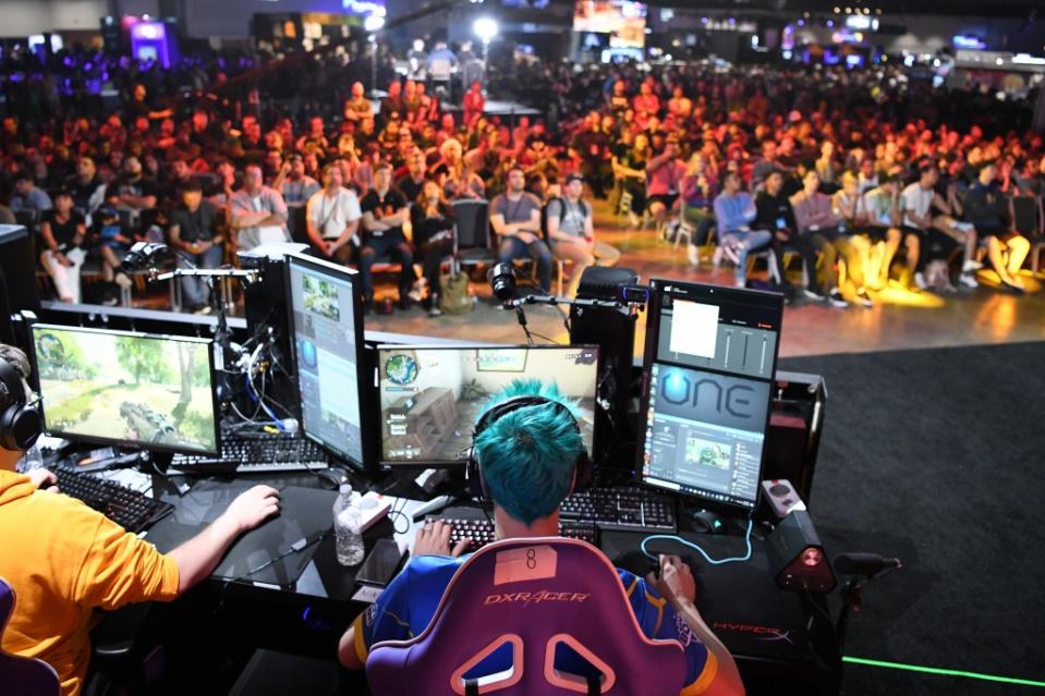 Tyler “Ninja” Blevins plays Call of Duty: Black Ops 4 during the Doritos Bowl 2018 at TwitchCon 2018 in the San Jose Convention Center on October 27, 2018 in San Jose, California. Getty Images