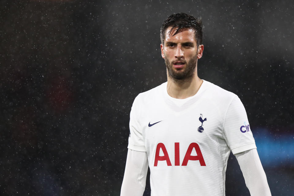 BURNLEY, ENGLAND - FEBRUARY 23: Rodrigo Bentancur of Tottenham Hotspur during the Premier League match between Burnley and Tottenham Hotspur at Turf Moor on November 28, 2021 in Burnley, England. (Photo by Robbie Jay Barratt - AMA/Getty Images)