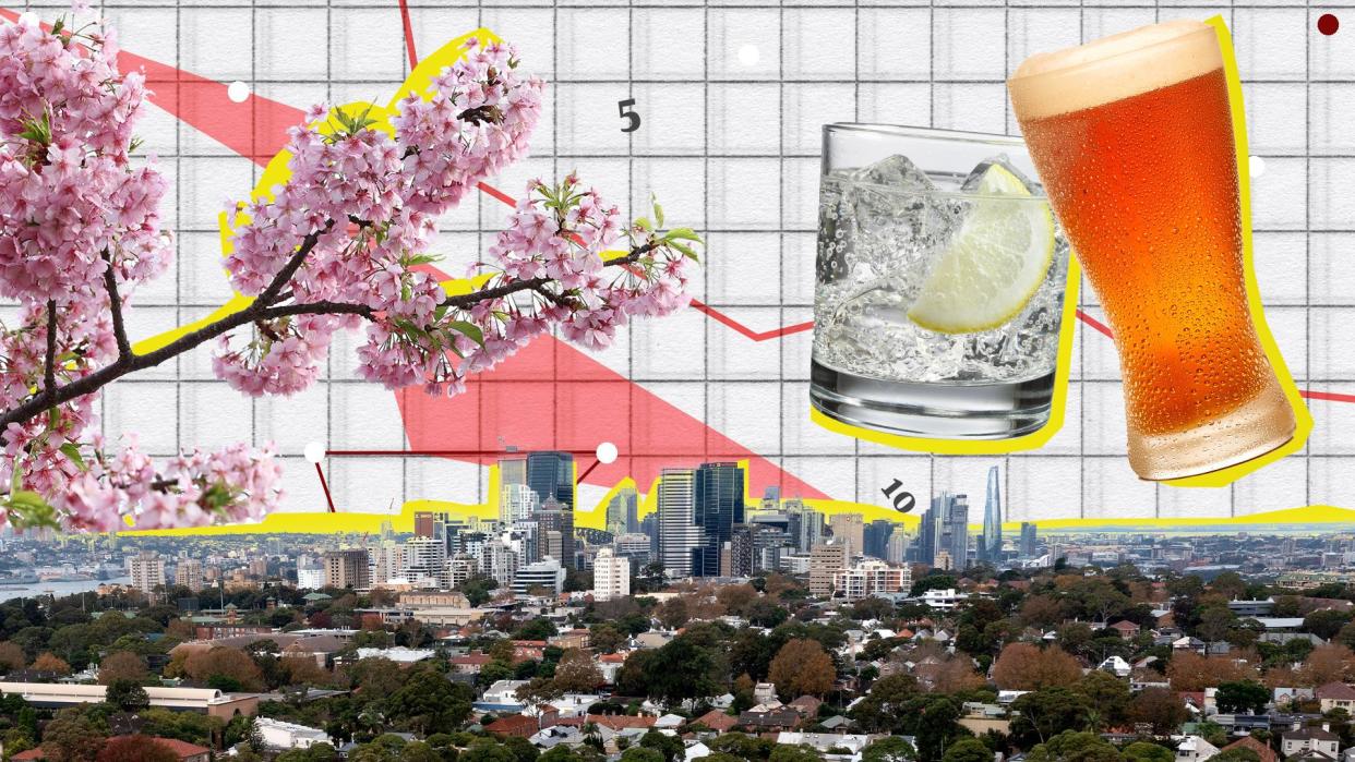 <span>This week in The Crunch: cherry blossom blooms, Sydney’s housing crisis and a deep dive into Australia’s alcohol tax. </span><span>Composite: Getty images/Alamy</span>