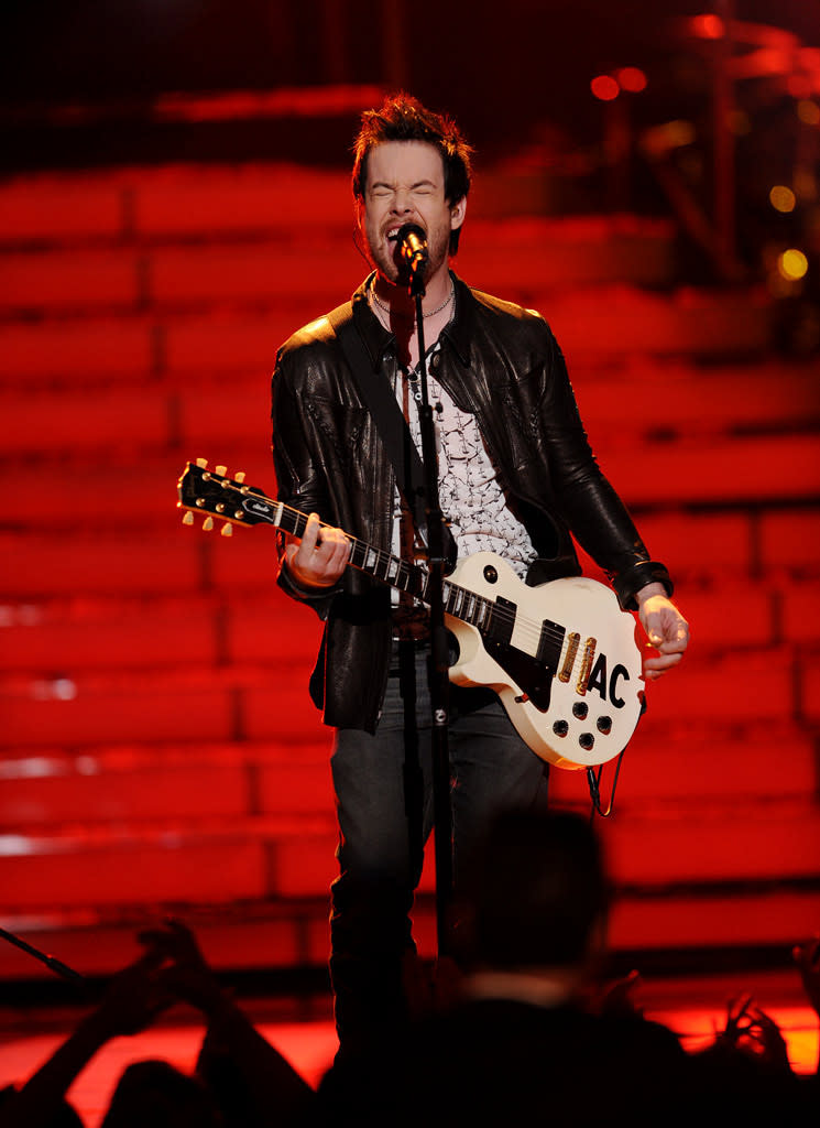 David Cook performs on American Idol.