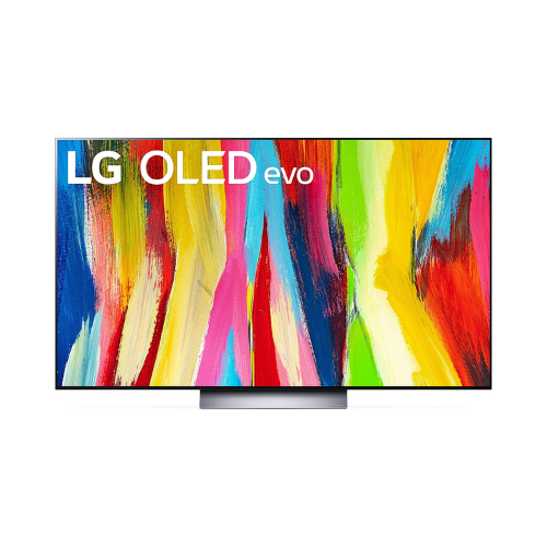 LG C2 55-inch tv against white background