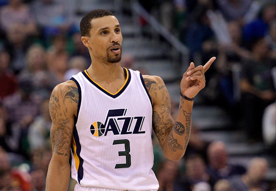 George Hill just realized we were talking about him. (Getty Images)