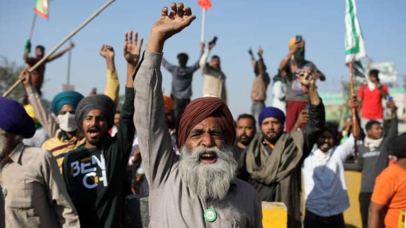 由於長期權益遭到忽視，印度農民發起大規模抗議。（Photo from 網路截圖）