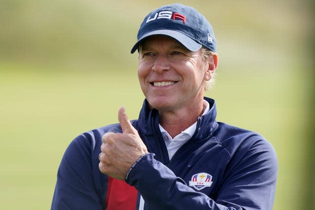 United States Ryder Cup captain Steve Stricker gives a thumbs up