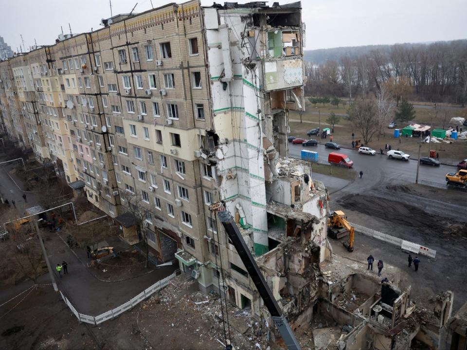 At least 46 people were killed by a Russian missile strike on a Dnipro apartment block (Reuters)