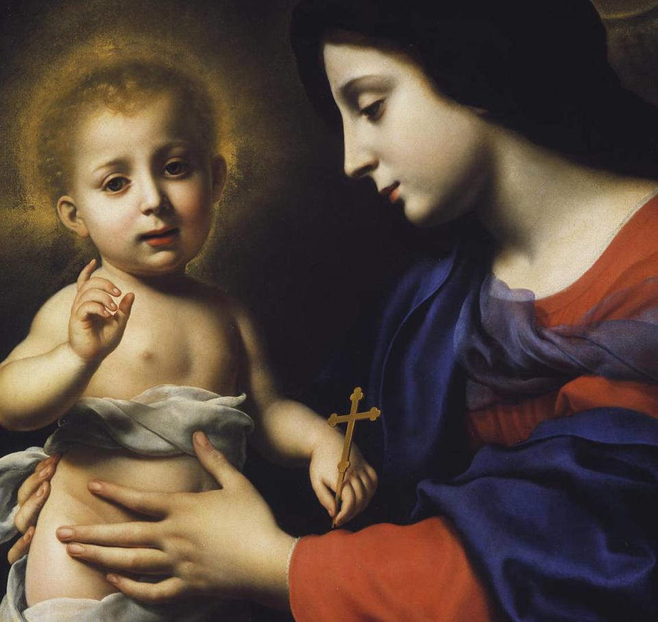 Madonna and child painting by Italian painter Carlo Dolci.