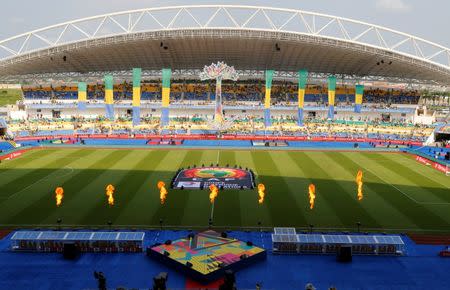 Football Soccer - African Cup of Nations - Opening Ceremony - Stade de l'Amitie - Libreville, Gabon - 14/1/17 - Performers perform at the opening ceremony. REUTERS/Mike Hutchings