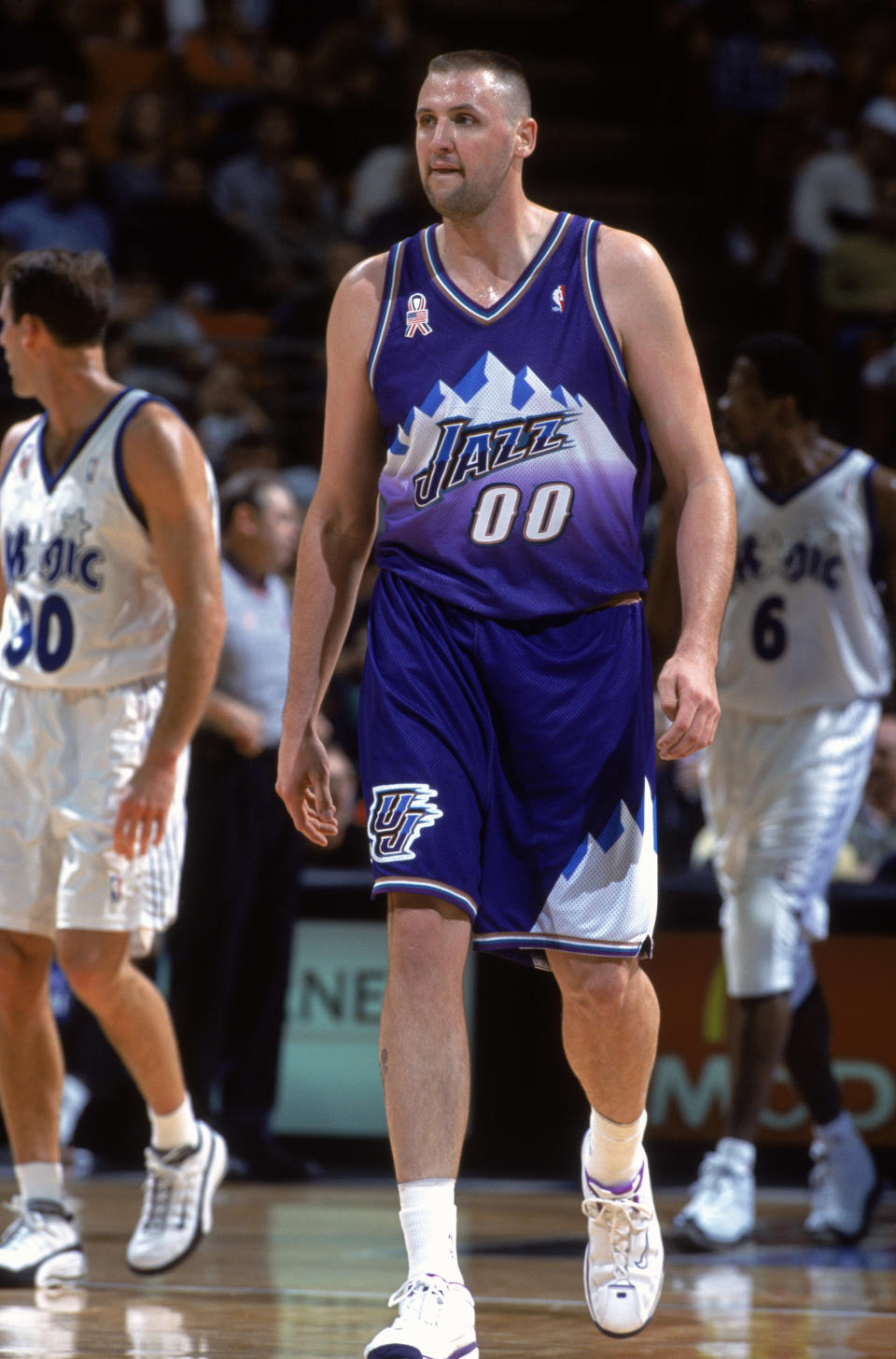 Greg Ostertag。（Mandatory Credit:  Andy Lyons/Getty Images）