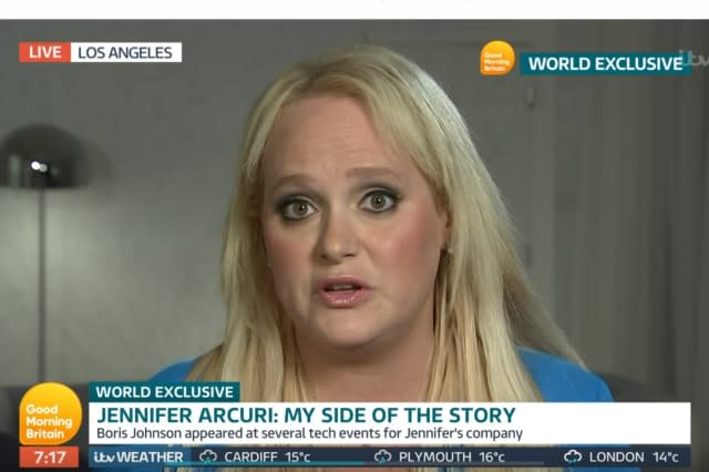 Jennifer Arcuri refuses to say whether she had an affair with Boris Johnson