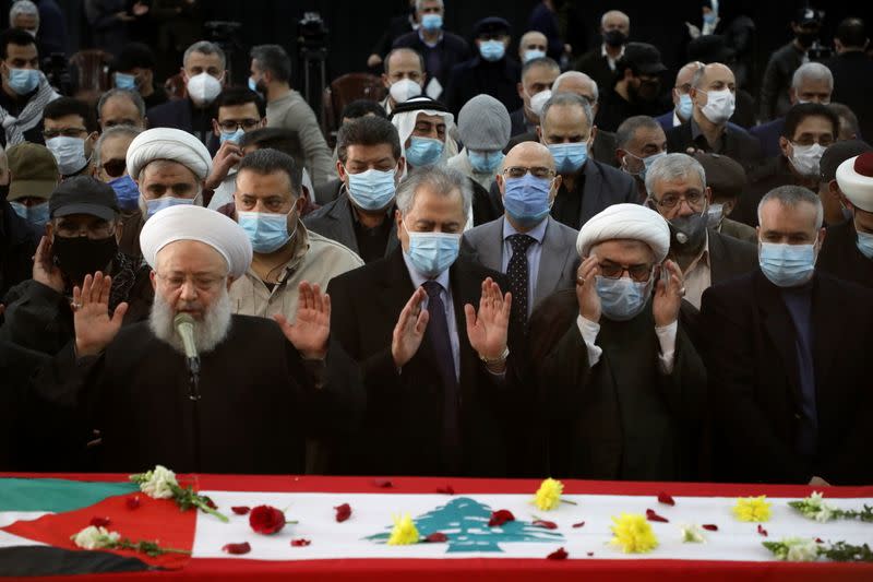 Funeral of former pro-Palestinian militant Anis Naccache, in Beirut suburbs