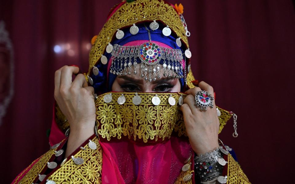 An Afghan bride on her wedding day in Afghanistan