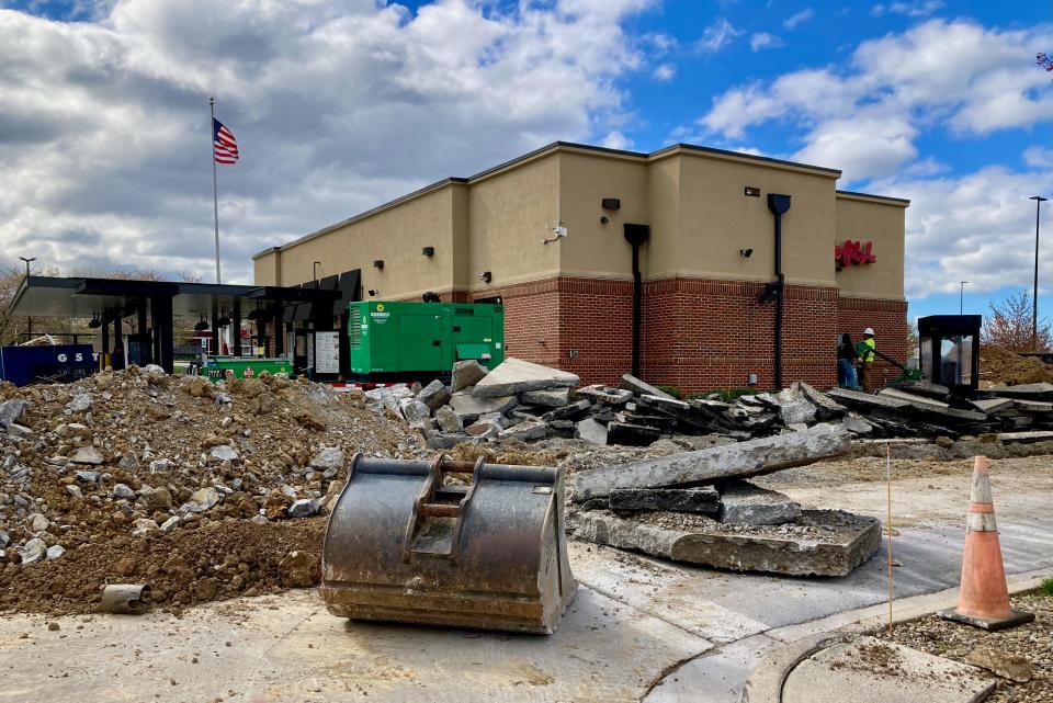 Renovation work to the drive-thru lanes and parking area for the Chick-fil-A off Wesel Boulevard in Hagerstown on April 6, 2024, the first week the restaurant was closed for improvements.