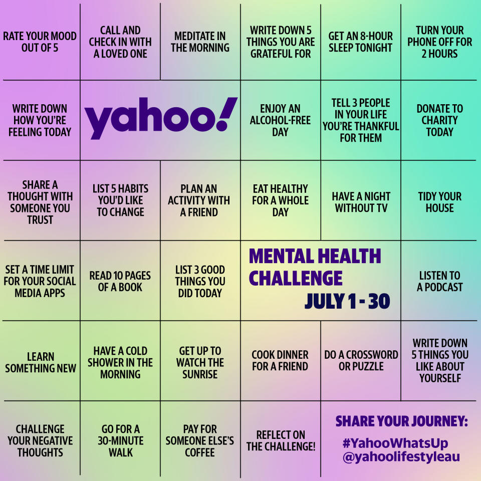 Yahoo Australia's 30-day mental health challenge.