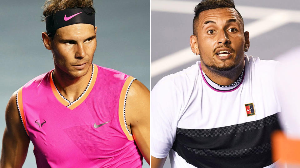 Nadal and Kyrgios. Image: Getty